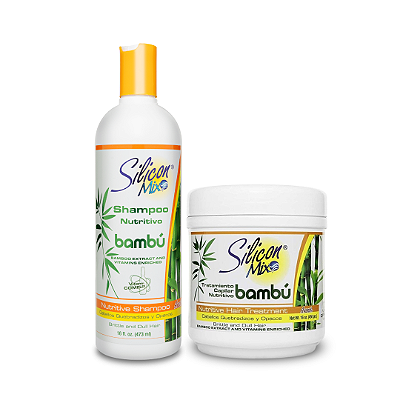 Kit de Shampoo e Máscara de Tratamento Capilar Nutritivo Silicon Mix Bambú (Shampoo 473ml + Máscara 450g)