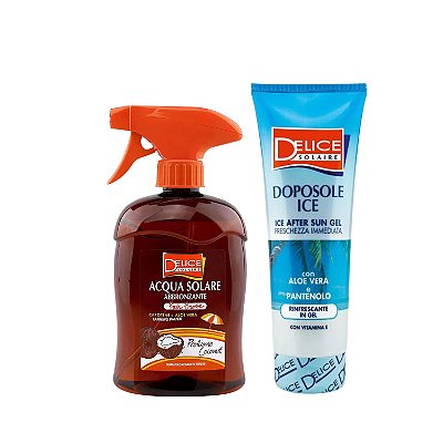 Água Bronzeadora Acqua Solare Delice Coconut 500ml + Gel Pós Sol Delice Solaire  250ml