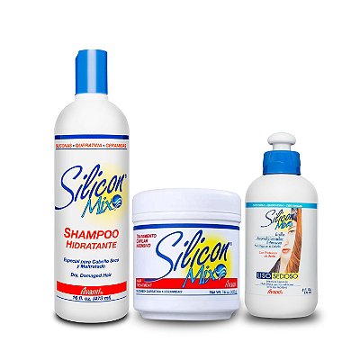 Kit de Shampoo, Leave In e Máscara de Tratamento Intensivo Silicon Mix Avanti (Shamp 473ml + Másc 450g + Leave in 236ml)