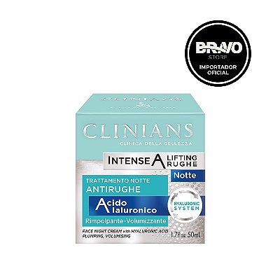Creme Facial Noturno Clinians Intense A Lifting Rughe Ácido Hialurônico - 50ml
