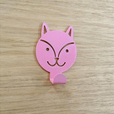 Suporte De Parede Gancho Raposinha Rosa