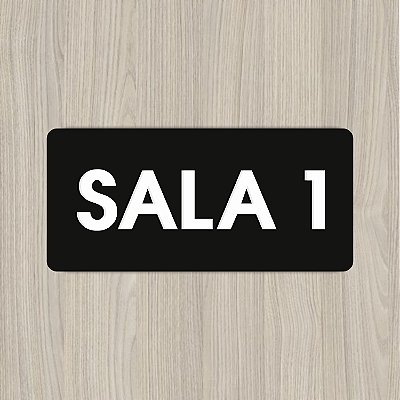 Placa Para Sala em Acrílico Preto Letras em Alto Relevo
