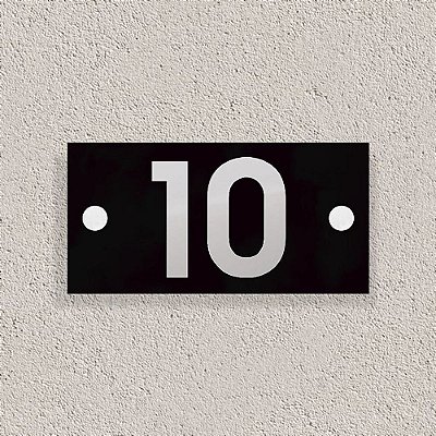 Placa de Acrílico com 2 Números de Inox