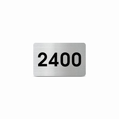 Placa de Aço Inox Escovado para Apartamento com 4 Números em Alto Relevo