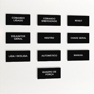 Kit 10 Placas de Acrílico Para Painel Elétrico 30x15mm Escrita Personalizada