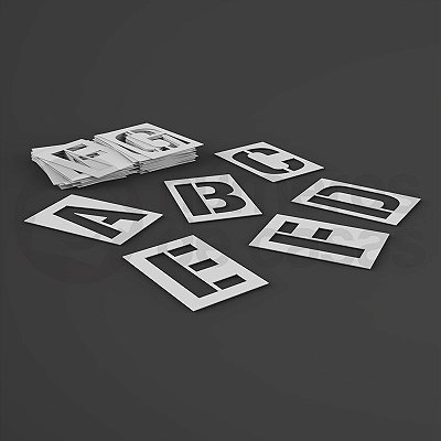 Stencil Alfabeto A a Z em Poliestireno