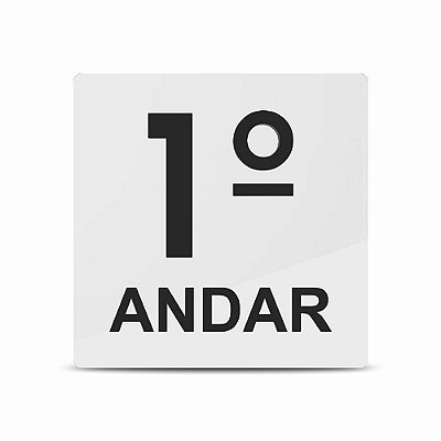 Placa Andar De Prédio Em Acrílico Branco 20x20cm