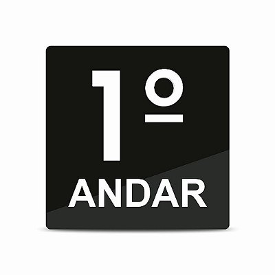 Placa Andar De Prédio Em Acrílico Preto 20x20cm