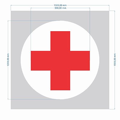 Stencil Símbolo Indicativo de Serviços de Saúde  (SAS) 2 Cores- Molde Vazado