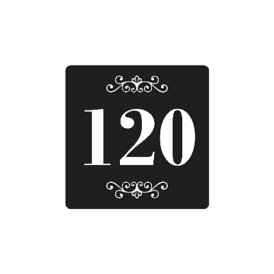 Placa Numerada de Acrílico para Apartamento Quadrada 7cm