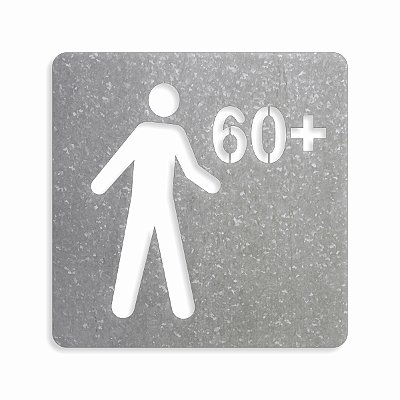 Molde Vazado Em Chapa Idoso 60+ Pintura De Vagas de Estacionamento 100cm