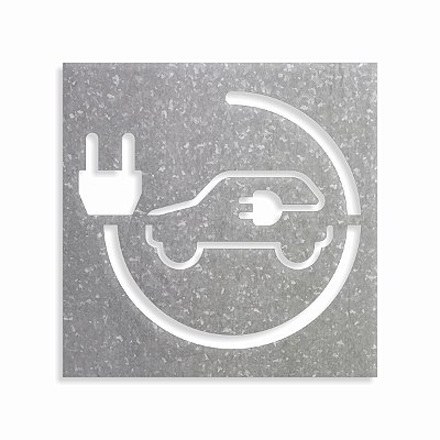 Molde Gabarito Para Pintura Vaga De Carro Elétrico 100x100cm