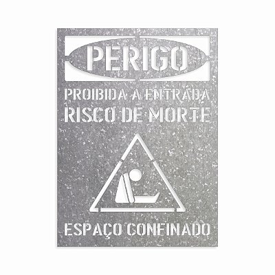 Molde Vazado Stencil Espaço Confinado 18x25cm