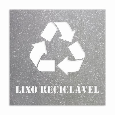 Molde Vazado Stencil Lixo Reciclável Em Chapa 30x30cm