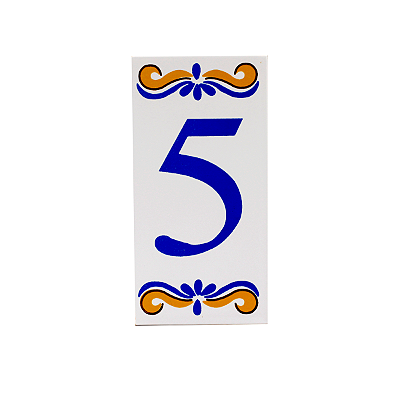 Número 5 Para Casa Em Cerâmica