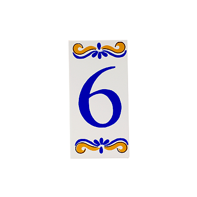 Número 6 Para Casa Em Cerâmica