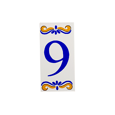 Número 9 Para Casa Em Cerâmica