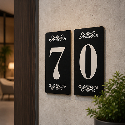 Placa Numerada de Acrílico para Apartamento