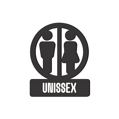 Placa Sinalização Banheiro Unissex Acrílico Com Gravação