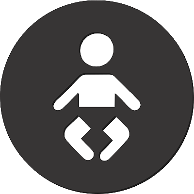 Placa Indicativa De Sinalização Fraldario Bebe Redonda Acrílico