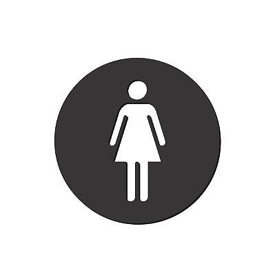 Placa Indicativa De Sinalização Banheiro Feminino Redonda Acrílico