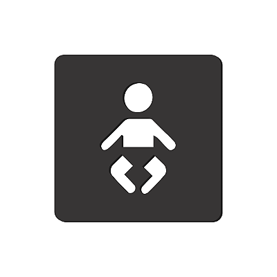 Placa Indicativa De Sinalização Fraldario Bebe Quadrada Acrílico