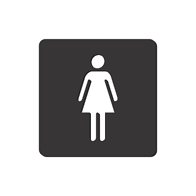 Placa Indicativa De Sinalização Banheiro Feminino Quadrada Acrílico