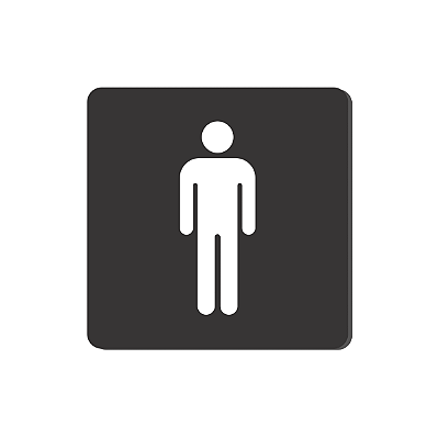 Placa Indicativa De Sinalização Banheiro Masculino Quadrada Acrílico