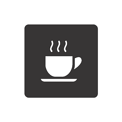 Placa Indicativa De Sinalização Café Quadrada Acrílico