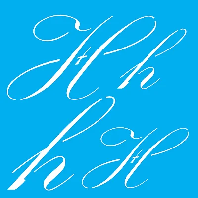 Stencil Manuscrito H - 14x14cm