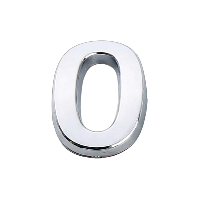 Número "0" em Abs Cromado 5cm Prateado