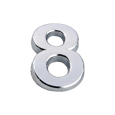 Número "8" em Abs Cromado 5cm Prateado