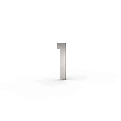 Número "1" de Apartamento em Inox Escovado 5cm