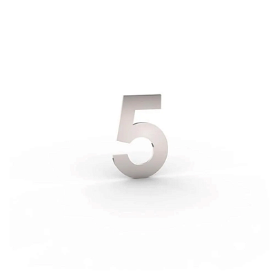 Número "5" de Apartamento em Inox Escovado 5cm