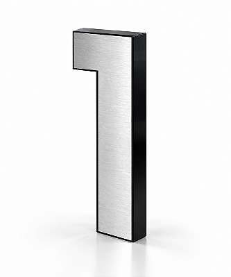 Número 1 Residencial 20cm em Aço Inox 304 Linha Marine