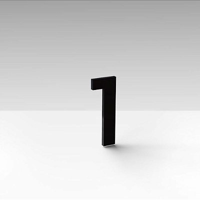 Número "1" de Apartamento em Acrílico Preto 5cm