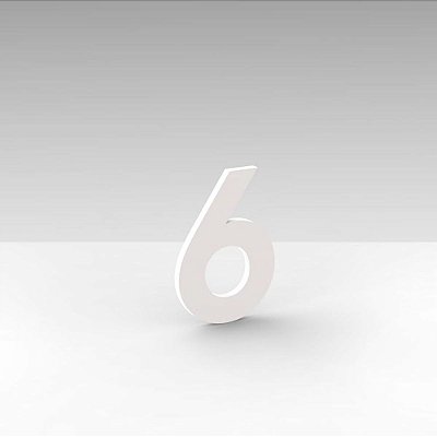 Número "6" de Apartamento em Acrílico Branco 5cm
