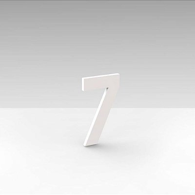 Número "7" de Apartamento em Acrílico Branco 5cm