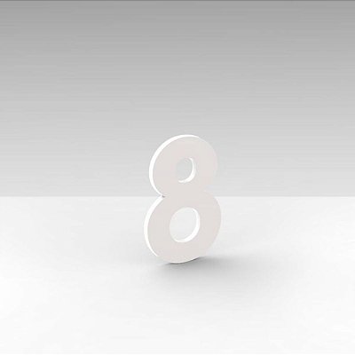 Número "8" de Apartamento em Acrílico Branco 5cm