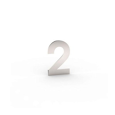 Número "2" de Apartamento em Inox Polido 5cm