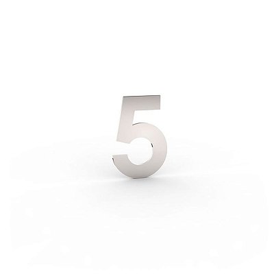 Número "5" de Apartamento em Inox Polido 5cm