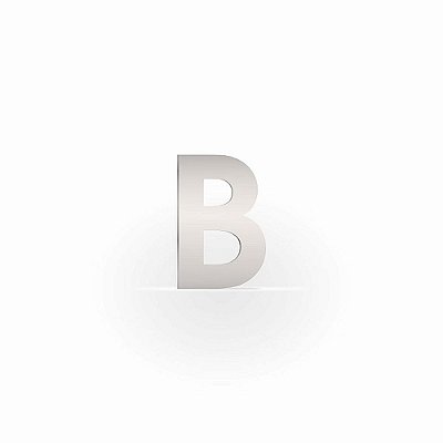 Letra "B" de Apartamento em Inox Polido 5cm