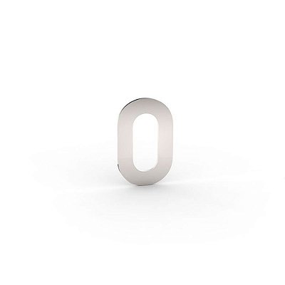 Número "0" de Apartamento em Inox Polido 5cm