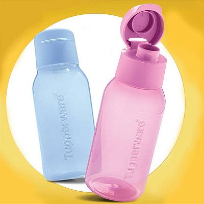 Garrafa Tupperware Eco Tupper Plus Redonda Tutu + Eco Tupper Plus Redonda Nuvem 350ml