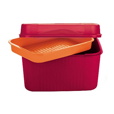 Tupperware Visual Box com Bandeja 4,5 litros Rosa