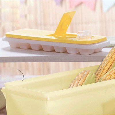 Tupperware Forma de Gelo Amarelo 14 cubos