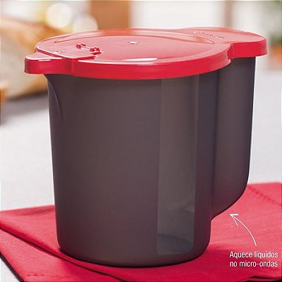 Tupperware Jarra para Aquecer no Micro-ondas 1 Litros Preto e Vermelho