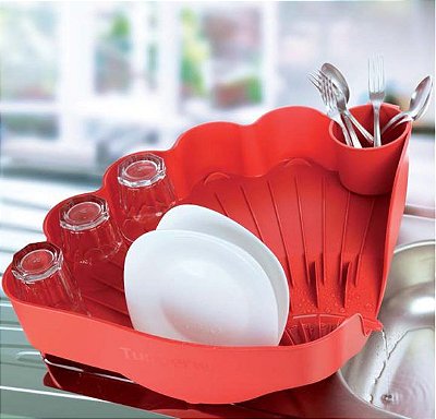 Tupperware Escorredor de Louças Vermelho Importado