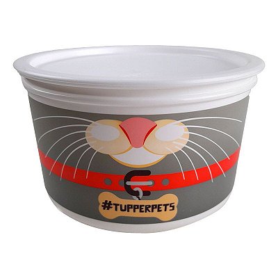 Tupperware Pote Master 1,5 litro Gatos Tampa Branca