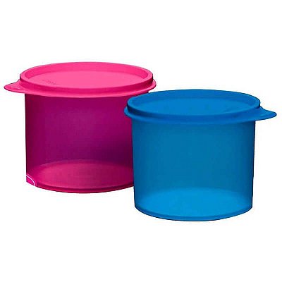 Tupperware Kit Redondinha 500ml Rosa e Azul